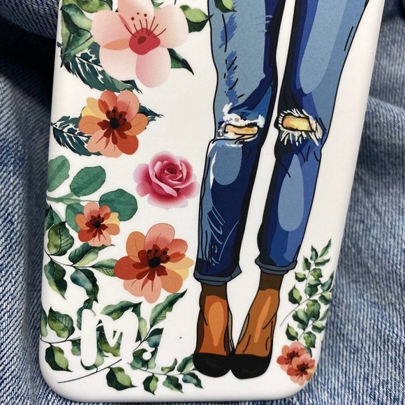 iPhone X/XS Case Floral Denim Print - Picture 6 of 7